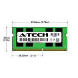 A-Tech 32GB DDR4 3200 MHz SODIMM PC4-25600 (PC4-3200AA) CL22 2Rx8 Non-ECC Laptop RAM