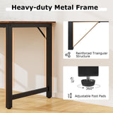 Conference Table Set of 4, Meeting Room Table with Metal Frame & Adjustable Foot Pads