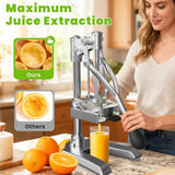 2-in-1 Commercial Juicer and Chopper - Heavy Duty Cast Iron Hand Press Manual Squeezer for Lemon, Citrus, Orange, Professional Vegetable Slicer French Fry Cutter Food Dicer