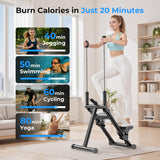 Stair Stepper for Home,Vertical Climber Step Machine with Stable Triangular Frame, 3-Level Resistance & Pedal Adjustment,LCD Monitor, Device Holder, Detachable Handrail, 300 LBS Black