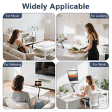 ASIEIT Desk Clamp Book Stand, Aluminum Book Holder Adjustable Height & Angle, Cookbook Stand for Kitchen, Recipe Book Holder with 360° Swivel Base, Book Stand for Reading, Office, Laptop