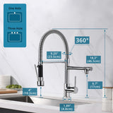 Fapully Chrome Faucet for Kitchen Sink,Kitchen Faucets with Pull Down Sprayer,Commercial Single Handle Kitchen Faucet