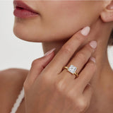 MSBLUE® Size 6 2ct Princess Cut Moissanite Engagement Ring