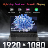 NIMO 15.6 IPS FHD-Laptop, 16GB RAM 1TB SSD Intel Pentium Quad Core N100, Computer with Backlit Keyboard Fingerprint (Beat to i3-1115G4 Up to 3.4GHz) Laptops for Student, Win 11 Gray
