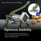 New Star Foodservice Commercial Grade French Fry Cutter with Complete Combo Sets, Die Cast Iron and 18/8 Stainless Steel, 1/4-Inch, 3/8-Inch, 1/2-Inch, 6-Wedge, and 8-Wedge Replacement Blades
