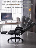 High-Back Leather Ergonomic Desk Chair, Lumbar(A 20x18x20 in)