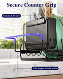 Kitsure Dish Drying Rack - Expandable Dish Rack for Kitchen Counter, Over Sink Or in Sink, Space-Saving Plates Dryer with Cutlery Holder & Drip Tray, 14.0"-20.9" L x 6.3" W x 8.0" H, Black