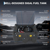 Garvee Portable Fuel Tank 128 Gal, Diesel & Gasoline Transfer Tank With 12V Electric Pump, 10 GPM Flow Rate, 13.1 ft Hose, Auto Fueling Nozzle, Durable Fuel Transfer Tank for Easy Transportation