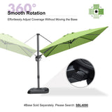 PURPLE LEAF Patio Outdoor Umbrella 9' x 9' Square All-Weather Apple Green