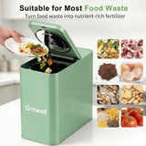 Growell Electric Composter for Kitchen, 3.2L Smart Odorless Compost Bin, Low Noise & Odorless, Indoor Countertop Food Waste Composter with LED Display, One-Touch Operation, Auto-Cleaning, EC04 (Green)