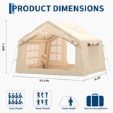 Garvee Inflatable Tents for Camping, Easy Setup Inflatable Hot Tent with Skylight & Stove Jack, Blow Up Tent with Pump, Waterproof Oxford Air Glamping Tents for Adult 6-8 Person
