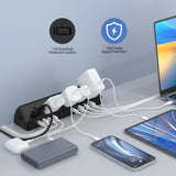 Jgstkcity Desk Clamp Power Strip,Edge Mount,4 USB C,65W,1200J,Black