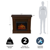 Real Flame Chateau 41” Electric Fireplace with Mantel for Living Room or Bedroom, Replaceable Fireplace Insert Heater, Realistic Log and Flame Effect, Remote Control, Timer