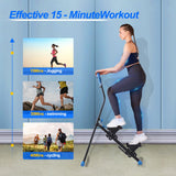 Stair Stepper for Home Gym, Foldable Vertical Climber Workout Machine, Full Body Cardio Machine with Adjustable Handles, LCD Monitor (Black)
