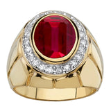 Oseew Mens Created Ruby Ring for Men Sterling Silver/ 10k/14k/18k Gold Created Mens Ruby Gemstone Rings Customized 2-6 Carat Men's Ruby Ring Engagement Ring Promise Ring For him
