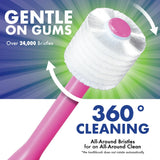 Brilliant Oral Care Baby Toothbrush with Soft Bristles and Round Head, for a Toddler Approved, Easy to Use All-Around Clean Mouth, Ages 0-2 Years, Pink, 3 Pack