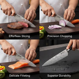 Kazutoku 4 Piece Kitchen Knife Set, High Carbon Stainless Steel Professional Chef Knife Set with Ultra Sharp Blade, Sharp Knives Set with Ergonomic Pakkawood Handle