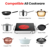 Hot Plate Electric Single Burner 1800W Portable Burner for Cooking with Adjustable Temperature & Stay Cool Handles PAYISHO