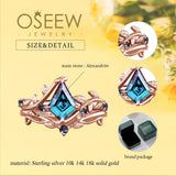 Kite Cut Alexandrite ring set women Vintage wedding ring set for women