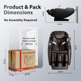 iBooMas Massage Chair Full Body, 6 Massage Intensities Zero Gravity SL-Track Shiatsu Massage Chair with 18 Modes, 42 Airbags, 5 Heating Area, Body Scan, Extendable Footrest, Foot Roller(Brown+Black)