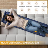 Full Body Massage Mat with Heat, Massage Pad with 9 Vibrating Modes and 10 Vibrating Motors, Massage Mat with Detachable Neck Massager and Multifunctional Leg and foot massager, for Home Office
