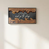 Custom Wood Quote Sign Personalized Horizontal Wall Art Natural Framed Wood Decor w/Custom Text for Home Living Room & Office 24"x16"