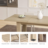Dining Room Table for 6-10 Person, 55'' to 78'' Rustic Expandable Rectangle Dining Table