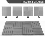 PrimeZone 216 PCS Plastic Interlocking Patio Deck Tiles Outdoor All Weather