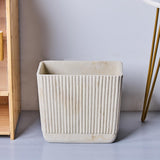 Ribbed Natural Travertine Striped Textures Small Bathroom Trash Can 2.5 Gallon(9 Liter), Resin Heavy Sturdy Kitchen Garbage Can,Living Room Bedroom Trash Can, Decorative Wastebasket for Home, Office