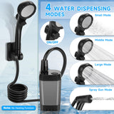 vignuto Portable Shower for Camping, Rechargeable Camping Shower kit with LED Display of Battery Level and Temperature, Lasting-150 Mins, Suitable for Outdoor Shower, Pet Bath, Car Washing