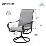 MFSTUDIO 9 Pcs Outdoor Dining Set, 82'' Metal Table & Swivel Mesh Chairs