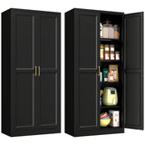Polup Pantry Cabinet, 71" Tall Metal Storage Cabinet with Doors and Shelves