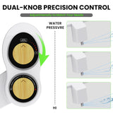 RV Bidet for Camper Toilet, Non-Electric Toilet Sprayer Attachment with Dual Nozzles, Adjustable Pressure, Front/Rear/Self Cleaning, Upgrade for Trailer, Motorhome, Camper, RV Bathroom (Black Base)