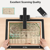 High Speed Document Camera, Portable Document Scanner with LED Light, Perfect for Scanning and Digitizing Documents, Notes, and Photos Anywhere