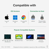 Plugable Universal Laptop Docking Station Dual HDMI Monitor for Windows and Mac (Driver Required