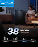 Upstreman 3.2 Cu.Ft Mini Fridge with Freezer, Quiet Efficient Small Fridge, Compact Refrigerator with Adjustable Thermostat, for Dorm, Bedroom, Office, Black-BR321