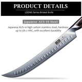 HOSHANHO Carving Slicing Knife, 12 Inch Japanese High Carbon Steel Brisket Knife with Ergonomic Pakkawood Handle, Razor Sharp Curved Butcher Breaking Knives for Meat Cutting