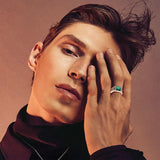 Oseew 2027 Men Graduation Class Senior High School Ring (Rose Gold)