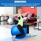 Leyndo 4 Pcs 26 Inch Yoga Exercise Ball Pilates Pregnancy Birthing Fitness Ball with Quick Pump Anti Burst for Improved Posture, Balance, Yoga, Pilates, Training(Blue)