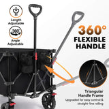 Collapsible Wagon 330LBS Capacity, 200L Extra Large Wagons Carts Foldable, Heavy Duty Folding Wagons, Black