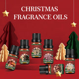 Christmas Essential Oils for Diffuser - Holiday Essential Oils Gift Set, 6 x 10ml Christmas Scents Including Gingerbread, Candy Cane, Apple Cider and More - Winter Diffuser Oils for Home