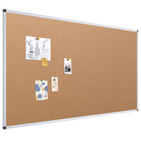 VIZ-PRO Cork Notice Board Bulletin Board, 96 X 48 Inches, Pack of 2, Silver Aluminium Frame