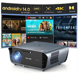 Smart 4K Projector with Certified Apps,GTV,WIFI6&Bluetooth,2400ANSI Lumen Ultra HD Daytime Projector,ToF Auto Focus,DB Audio,HDR10,NFC,HDMI ARC,1.26 Throw Ratio for Home Theater Outdoor Movie