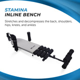 Stamina Inline Back Stretch Bench with Cervical Traction - Back and Neck Decompression - Inversion Table Alternative - Up to 250 lbs Weight Capacity Stamina