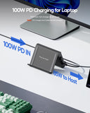 Laptop Docking Station Dual Monitor 4K@60Hz, 6*USB-C/A, PD3.0, Windows Only