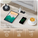 NOWABAY Nightstand Set of 2 W/Charging Station, 30.7" W King Size Bedside Table with 3 Drawers, Accent End Table W/Large Storage, Modern Wood Side Table for Bedroom,Office, Beige