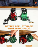 Ghosthorn Fishing Rod Holders for Garage Fishing Pole Holders Up to 10 Rods, Containers Included, Tackle Box Reel Storage Fishing Pole Rack Rotating Cart Fishing Gear Equipment Organizer