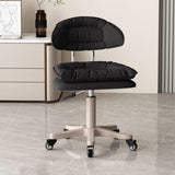 TBATM Home Office Chair with Metal Bearing Wheel, Height Adjustable Swivel Desk Chair with Backrest and Padded, Rolling Vanity Seat for Bedroom Or Studio,Black