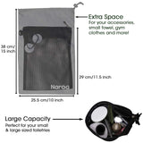 Naroa Waterproof Multifunctional Toiletry Shower Bag for Gym, Travel, Business and Foldable Portable Hanging Bathroom Mesh Caddy with Wet & Dry Storage Suction Hook Tote for Men Women