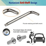 BGGTMO Front License Plate Mounting Kit- Universal License Plate Bracket & Black Aluminum Car Tag Frame for 2 Drill Hole Front Bumper, Adapter Holder with Anti-Theft Screws Bolts Caps Cover Fastener